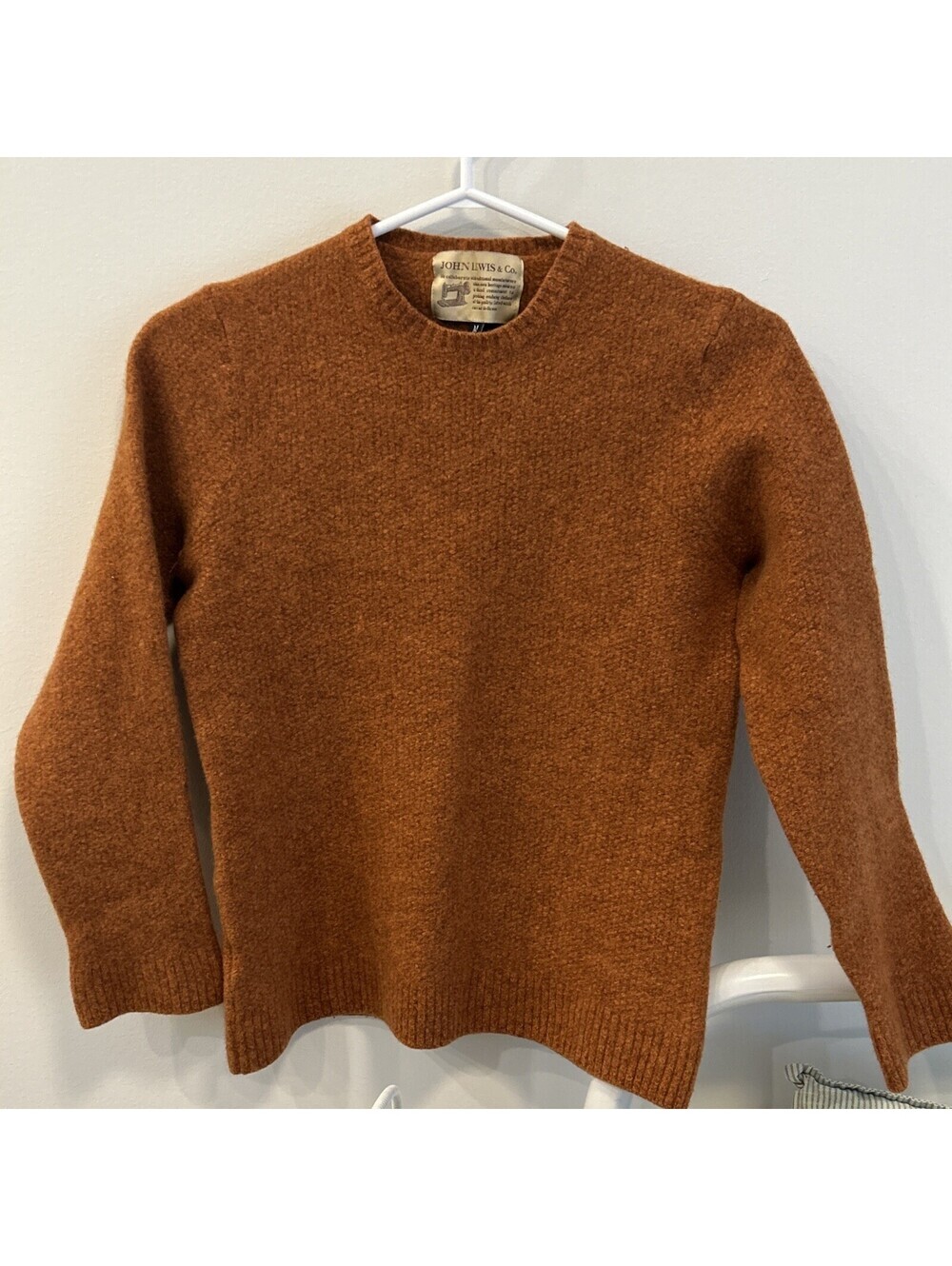 John Lewis Teens Medium Orange Jumper Sweater 90% Merino 10% Yak Fits XS Women